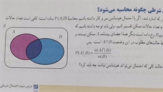تفاوت احتمال شرطی با احتمال اشتراک دو پیشامد