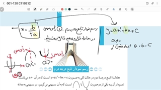 ریاضی آمار۱- رسم نمودار تابع درجه دوم