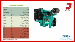 بررسی فنی دیزل ژنراتور 44 کاوا کامینز - دژن ژنراتور