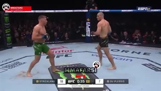 لحظات مهم مبارزه دریکوس دوپلاسیس و شان استریکلند در یو اف سی ۳۱۲