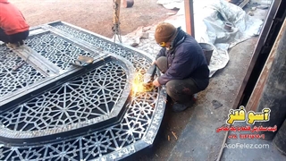 سنگ زدن درب گره چینی فلزی ! 09129179906