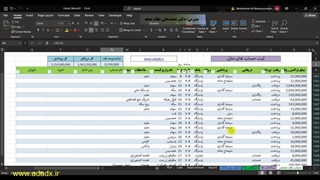 اکسل ثبت درآمد و هزینه های خانه و مدیریت امور اقتصادی منزل و گزارش گیری ماهانه مخارج و دارایی و بدهی خانواده