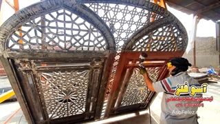 زیبایی خالص در یک درب گره‌چینی ایرانی! 09129179906