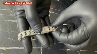 خرید دستبند نقره مردانه پهن سنگین