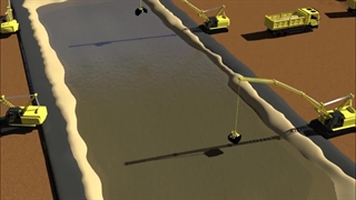 انیمیشن نحوه نصب ژئوممبران در استخرهای کشاورزی