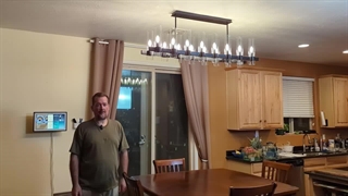 Modern Farmhouse-Black Chandelier Linear with Clear Glass Shade