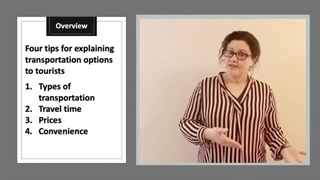 English for Tourism Professionals: Explaining Transportation Options