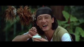 تمرین حالت ایستادن اسب در فیلم استاد مست توسط جکی چان