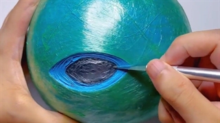 ✨ASMR ✨برش توپ نواری زمین و ماه 「4 دقیقه」