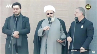 اجرای عوامل محفل قرآنی در مراسم تشییع شهید سید حسن نصرالله - بیروت لبنان