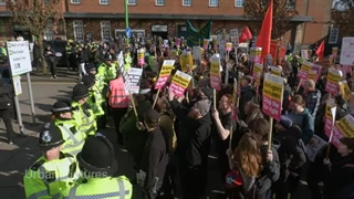 Scuffles in Nuneaton as Britain First counter-protesters clash with police