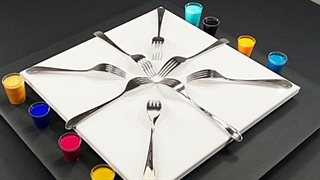 نقاشی مایع با چنگال