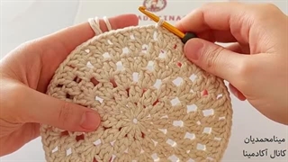آموزش رومیزی قلاب بافی / آموزش زیربشقابی قلاب بافی / آموزش قلاب بافی آسان با زبان فارسی آکادمینا