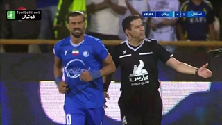 گل اول استقلال به پیکان (رامین رضاییان) جرمگیری