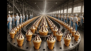 چگونه بستنی در یک کارخانه با تکنولوژی بالا ساخته می شود | روند کامل تولید فاش شد