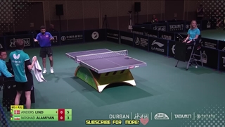 مسابقه تنیس روی میز (پینگ پنگ نوشاد عالمیان با آندرس لیند از دانمارک)