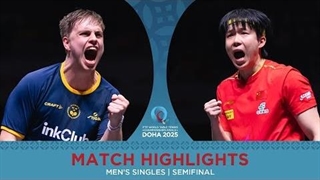 مسابقه پینگ پنگ وانگ چوچین در مقابل ترولس موره‌گورد | قهرمانی جهان 2025