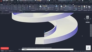 3D spiral ramp modeling in AutoCAD 2021