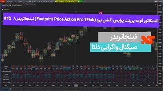 اندیکاتور فوت پرینت پرایس اکشن پرو (Footprint Price Action Pro TFlab) نینجاتریدر8  #25 سیگنال واگرایی دلتا - [تریدینگ فایندر]