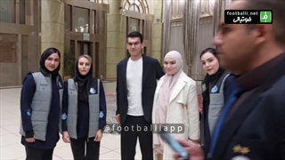 خروج آسانی و آشورماتوف از سالن برگزاری جشن 80 سالگی استقلال