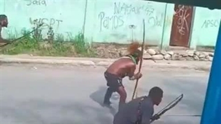 صحنه درگیری قبیله‌ای در پاپوآ گینه نو