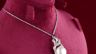 گردن آویز مروارید گل رخ بدون زنجیر