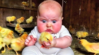 واکنش نوزادان کمدین به حیوانات مزرعه برای اولین بار