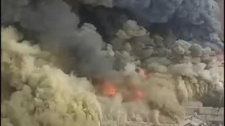 آتش سوزی جنت آباد از نمای بالا