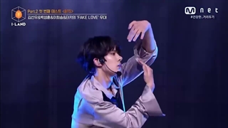 اجرای آهنگ "Fake Love" از BTS توسط اعضای آیلند (هیسونگ، سونگهون، تاکی، سونو) در قسمت هشتم (BTS test)