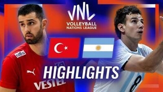 خلاصه والیبال ترکیه 3-2 آرژانتین (لیگ ملت های والیبال)