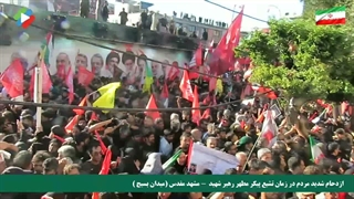 ازدحام شدید جمعیت در مراسم تشیع پیکر رهبر شهید در مشهد